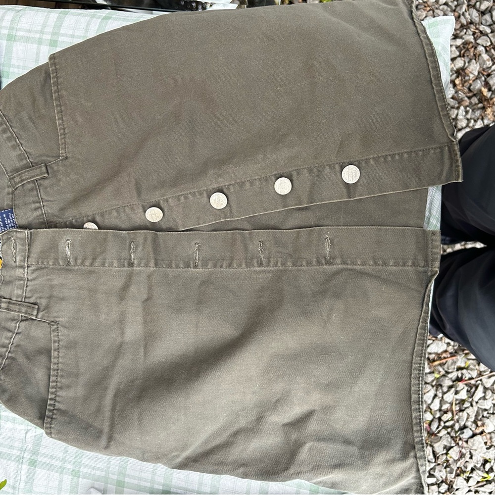 Point Zero Olive Button-Front Skirt